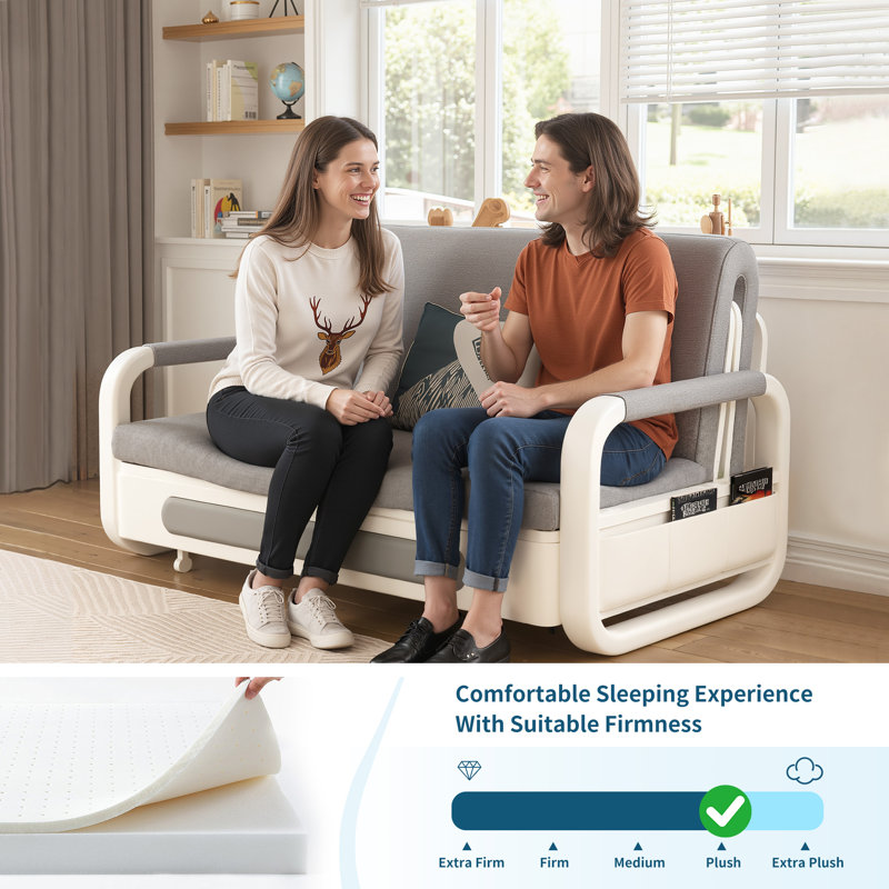 Latitude Run® Vergel 50.3'' Round Arm Sofa Bed & Reviews | Wayfair